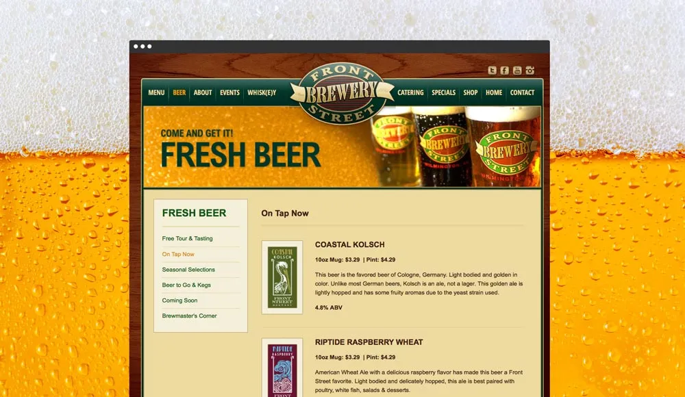 Front Street Brewery - Beer Page