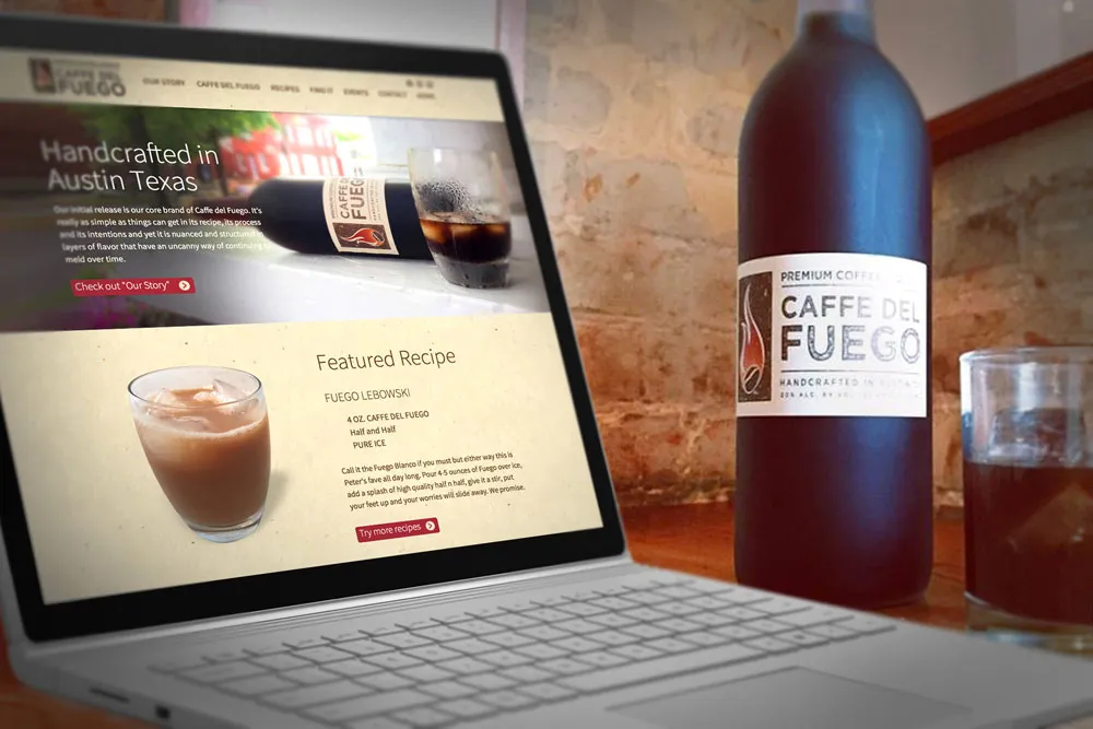 Caffe Del Fuego - Website with Bottle